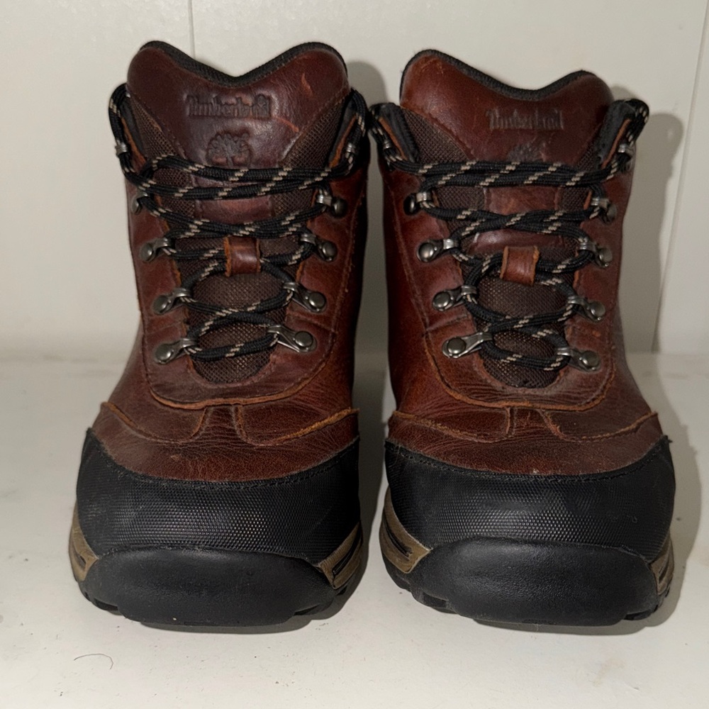 Timberland Kids Leather Boots in Brown and Black